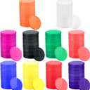 Coopay 300 Pieces 10 Colors Plastic Learning Counters Disks Bingo Chip Counting Discs Markers for Math Practice and Poker Chips Game Tokens,1Inch (Style 1)