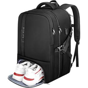 Ytonet Gym Backpack For Men Women, Backpack for Men Large Travel Luggage Carry on Bag Fit 17.3 Inch Laptop, Gym, Workout, Sports, TSA Flight Approved, Black