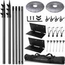 SLOW DOLPHIN Pipe and Drape Photography Backdrop Stand Kit Adjustable Photo Background Stand 10ft x 10ft with Metal Base for Parties Weddings Birthday Party Events Photo Booth(Black)
