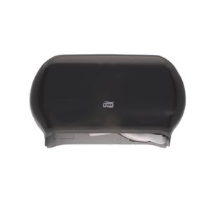 Tork Twin Toilet Paper Roll Dispenser Smoke for Conventional T24 Refills, Modern Look, 59TR (Pack of 1)