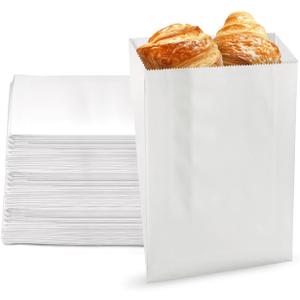 Grease Resistant - Gusseted Paper Sandwich Bags - White (1000Pcs/Pack)(6 x 0,75 x 6,75)