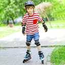 Adjustable Inline Skates Boys and Girls Ages 5-8 8-12 with Light up WheelsRoller Skates for Kids Ages 4-12, Teen Skates for Beginner Outdoor and Indoor, Blue, Large-Youth（3-6 US）