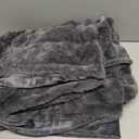 Faux Fur Throw Reversible Blanket Dark Grey Fuzzy Soft Thick Bubble Cover for Sofa Bed