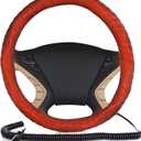 VaygWay Car Heated Steering Wheel Cover - 12v Black Soft Plush Warmer Car Steering Wheel Heater - Premium Quality 15" Auto Comfortable Steering Wheel Cover Protector Warmer for Vehicle (Soft Plush)