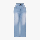 THUNDER STAR Womens High Waisted Wide Leg Jeans Stretchy Distressed Denim Pants XL