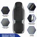 Skechers Memory Foam Car Seat Covers, Leather High Back Seat Covers Quilting Design,Waterproof Sports Car Seat Covers Full Sets,Airbag Compatible, Universal Fit for Most Cars, SUVs,Trucks,Gray