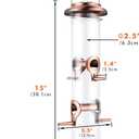 iBorn Metal Bird Feeders Brushed Copper Wild Bird Feeder for Outdoors Hanging All Metal Brushed Copper Finishing 15 Inch 6 Port(Seed is not Included)
