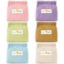 AUGSUN 6pc Corduroy Elastic Hair Tie Organizer, Storage Bag, Makeup Pouch, Travel Accessory, 5.11 x 1.96 x 4.72 IN, Milky White, Green, Blue, Coffee, Pink, Purple