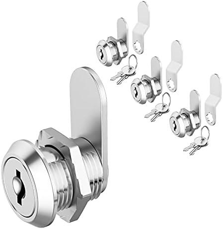 BOZXYE 3 Pack Cabinet Cam Locks Keyed Alike, 5/8" Cabinet Lock with Keys, Rv Locks for Storage Door Secure Files Drawers Mailbox RV Door Tool Box, Zinc Alloy