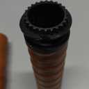 7/8 inch Vintage Motorcycle Handlebar Throttle Hand Grips with End Plugs Aluminum CNC Tube Retro Leatherette for Cafe Racer Bobber Chopper