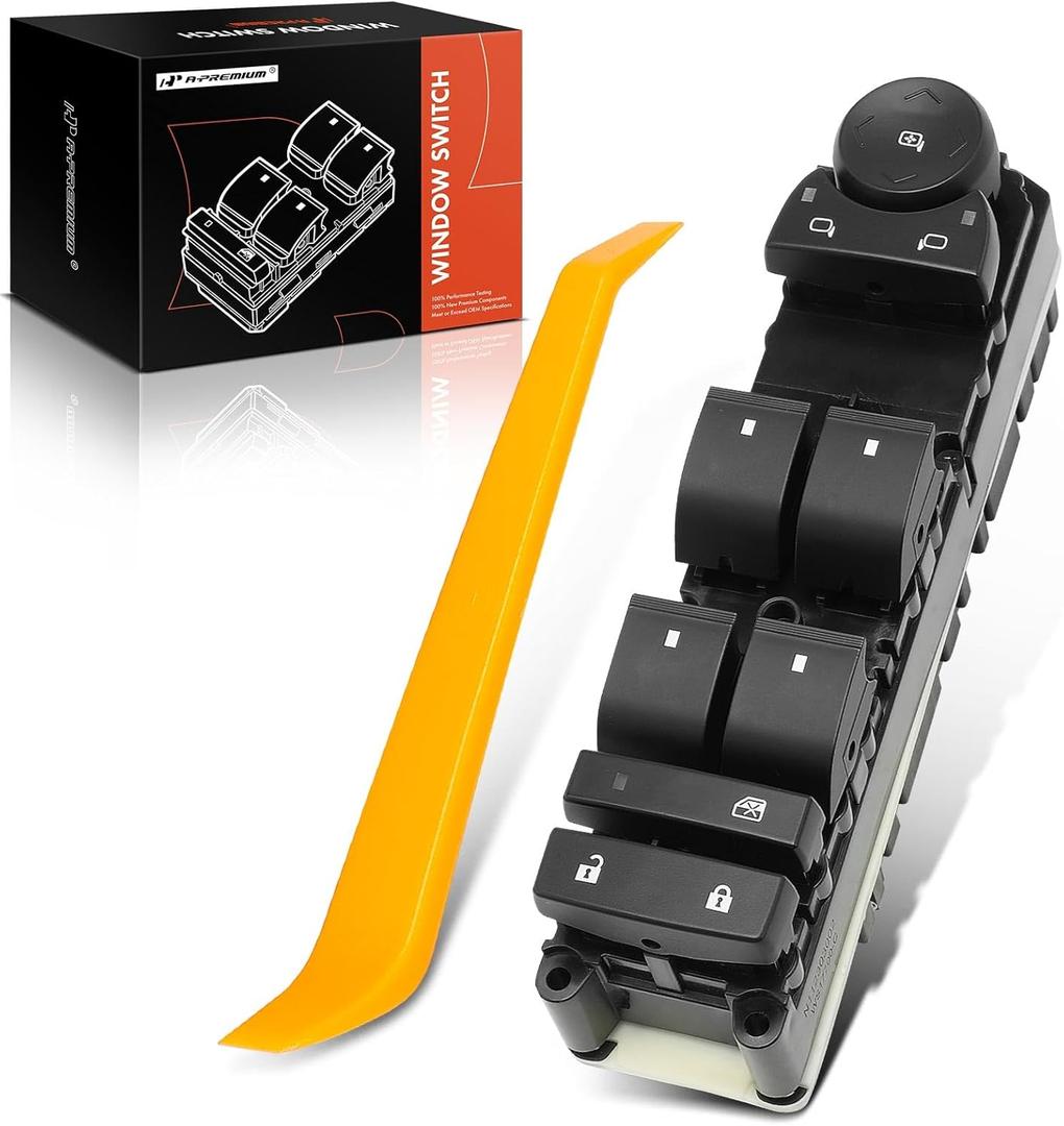 A-Premium Master Power Window Switch Compatible with Chevrolet Silverado 1500, Silverado 2500 HD, Tahoe, Suburban 2500, Avalanche & GMC Sierra 3500 HD, Yukon XL 1500 & Cadillac Escalade ESV EXT