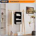 Hanging Closet Organizer - 3-Shelf, Easy Mount Foldable Wardrobe Storage Shelves for Clothes, Handbags, Shoes & Accessories - Washable Oxford Cloth Fabric, Black