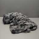 EVERGRACE Luxurious Soft Faux Fur Throw Blanket, Cozy Fuzzy Plush Warm Throws for Couch Bed Sofa Chair Home Decor, Ruched Bubble Fluffy Blanket with Reversible Velvet, 50" x 60", Gray