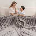 Berkshire Blanket VelvetLoft Big Oversized King Family Blanket, All Season Mid-Weight Ultra Silky and Fuzzy, Seamless Extra Large(Charcoal Gray, 120x120 Inches)