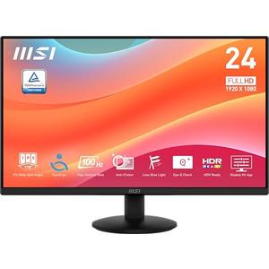 msi PRO MP242L 24-inch IPS 1920 x 1080 (FHD) Computer Office Monitor, 100Hz, Adaptive Sync, HDMI, DisplayPort, Tilt, 4-Side Slim Bezel 1ms, Black