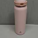 POWCAN 40 oz Insulated Water Bottle for Sports: 2-in-1 Lid with Push-Button Spout & Quick-Flip Straw, Leakproof, Car Cupholder Friendly, Stainless Steel for Gym, School, Travel, Camping (Cotton Candy)