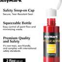 AnyMark Metallic Acrylic Paint, 48 Colors with 12 Brushes, 2 fl oz/60ml Bottles, Glitter Acrylic Paint Set for Kids Adults Canvas, Rock, Wood