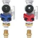 Shut-Off Aluminum Emergency Glad Hands with Filter Bottom Port Plugged for 3/8" Air Tube for Tandem or Double Truck Trailer Air Lines Brake System Pack 2