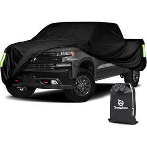 Truck Cover Waterproof All Weather - Heavy Duty Outdoor Full Pickup Cover Rain Sun UV Protection - Universal Fit for Regular Cab Short Box, Ford F150,Chevy Silverado Length Up to 210 inch (Green)