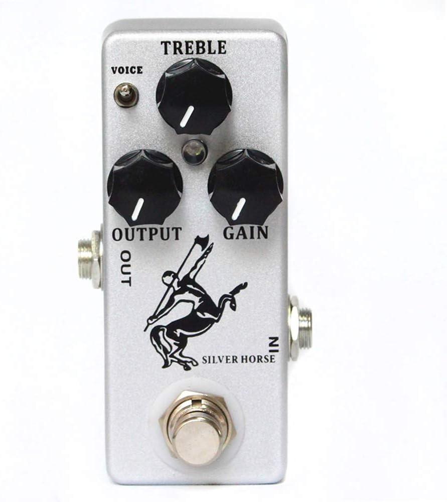Overdrive Function Guitar Effect Pedal with True Bypass for Electric Guitar (Silver Horse)