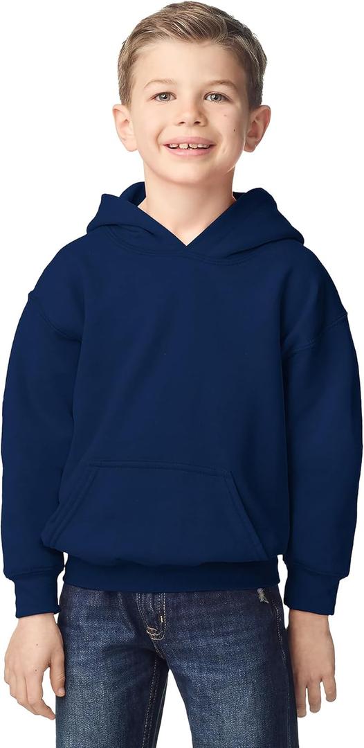 Gildan Youth Hoodie Sweatshirt, Style G18500B (X-Large, Navy)