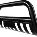 YITAMOTOR Bull Bar Compatible for 2004-2024 Ford F150 F-150 Black Heavy Duty 3" Tube Brush Push Front Bumper Grill Grille Guard with Skid Plate