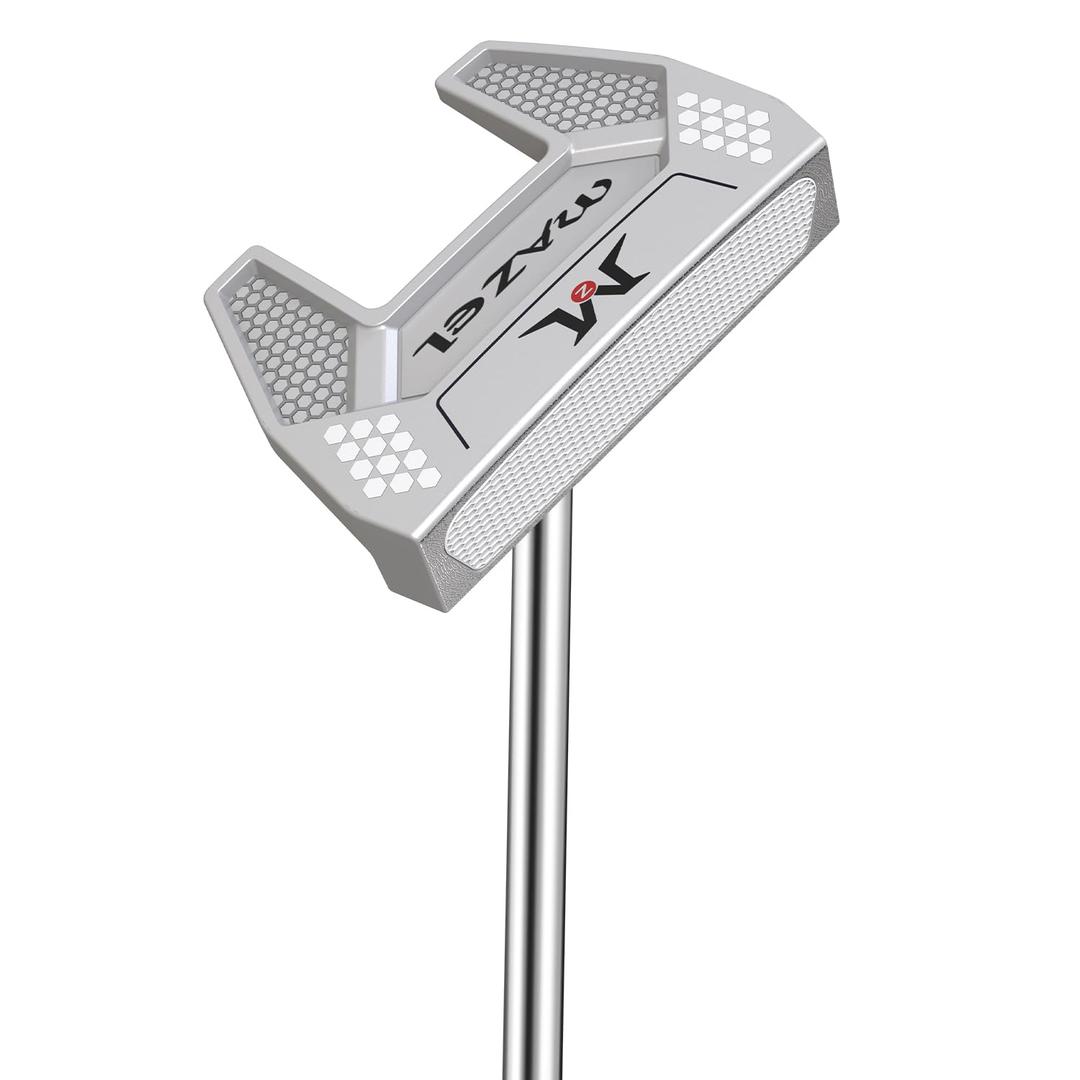 MAZEL Tour GS Men's Golf Putter,Right Handed,Golf Head Cover Included (Zero Torque Putter,Silver Head, 35")