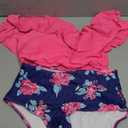 Kaei&Shi High Waisted Flounce Bikini Set,Tummy Control Swimsuits for Women,Off Shoulder.M