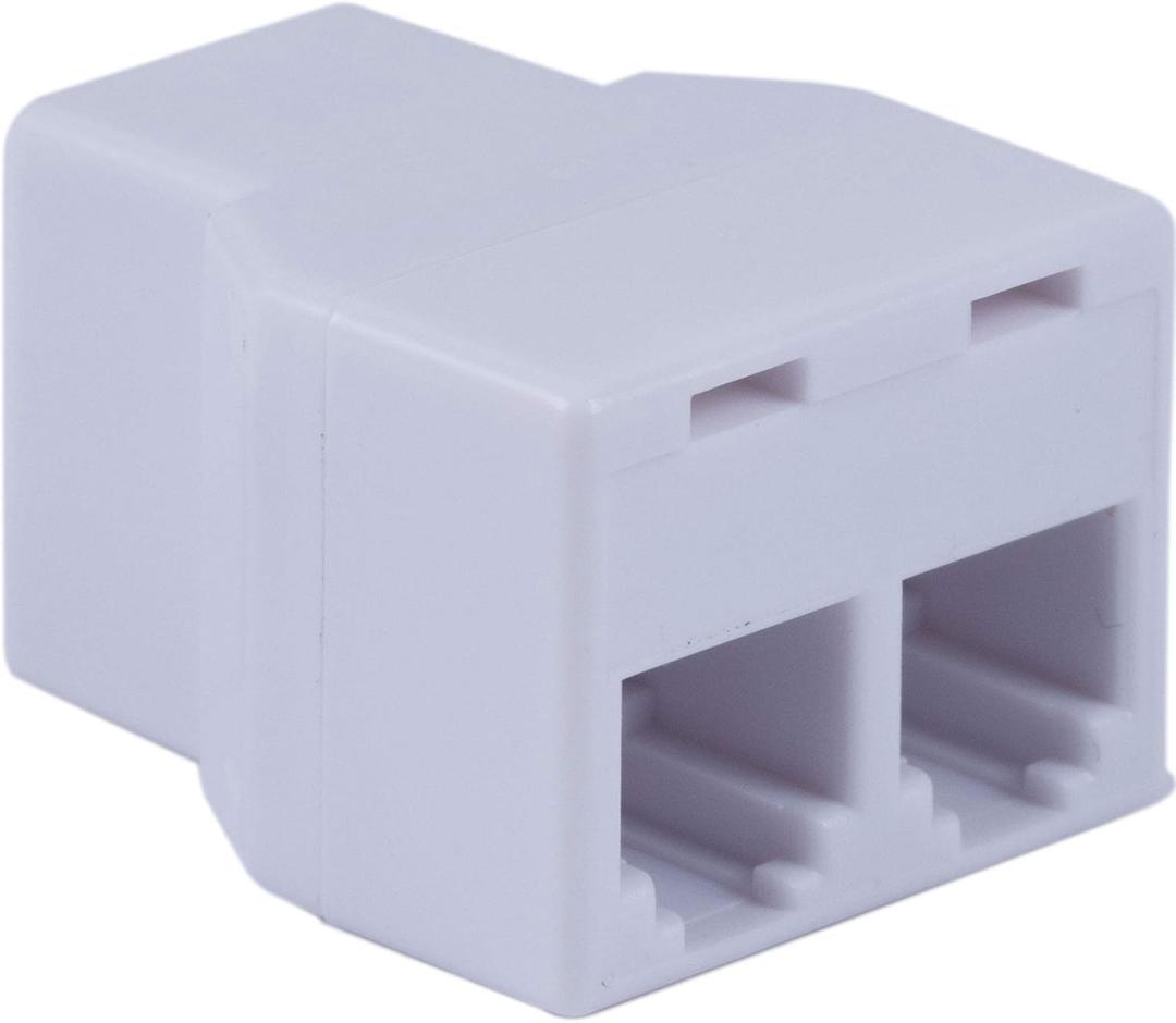 Power Gear White Duplex 4P4C in-Line Adapter, Extender for Home or Office, Ideal Used with Answering Machine, Modem, Fax Machine, 76570, 1 Pack