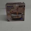 Kerilyn Deep Fryer Pot, 9.4 Inch/3.4 L Janpanese Style Tempura Frying Pot with Lid, 304 Stainless Steel with Temperature Control and Oil Drip Drainer Rack, for Kitchen French Fries, Chicken etc