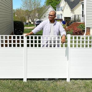 44in H x 42in W (2 Panels) No Dig Zippity Keswick Privacy Fence and Screen Kit, White Vinyl Privacy Fence, Outdoor Privacy Screen Panels for Yard, Trash Can Enclosure, Air Conditioner Fence ZP19060