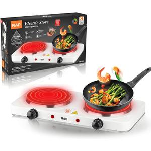 Double Hot plate,Countertop Double Electric Stove,Multifunctional and Portable,2000W High Power,Fast and Uniform Heating,Easy to Clean,Ideal for Home,Kitchens or Travel