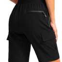 Soothfeel Women's 9" Hiking Cargo Shorts with 5 Pockets Quick Dry Summer Athletic Golf Bermuda Long Shorts for Women Casual (Black, S)