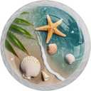 NEWzone 4 Pack Drawer Knobs Beach Starfishes Seashells Cabinet Knobs Crystal Glass Knobs Pulls Handles for Kitchen Cabinet Hardware Cupboard Door Dresser Wardrobe Home Decor