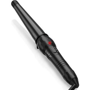 LURA Ceramic Tourmaline Coating Curling Wand, 3/41 1/4 Inch Barrel Hair Curler with 2 Heat Setting (320/410℉), Suitable for All Hair Types