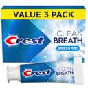 Crest Toothpaste Clean Breath Smooth Mint 3.3oz Pack of 3 Neutralizes Bad Breath, Antibacterial Protection, Fights Cavities, Freshens Breath, Gently Whitens