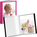 CRANBURY Small Photo Album 4x6 (Pink), 2-Pack 4 x 6 Photo Book, 24 Pockets Shows 48 Pictures, Mini Plastic Picture Album Binder with Customizable Cover