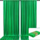 2 Panels Grass Green Backdrop Curtain, 10 x 10 Feet Background Curtains for Parties, Weddings, Baby Showers, Bachelorette Halloween, Christmas Birthday Party Photoshoot Backdrop Curtains Decorations