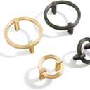 Kitchen Cabinet Handles Half Moon Modern Cabinet Pulls Semicircle Cabinet Drawer Pulls for Dresser Dathroom Cabinet Hardware (Semicircular, 2-Piece Matte Gold, Center Distance 3.77in/96mm)