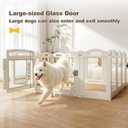 Foldable Clear Acrylic Dog Playpen with Door, 23.6" Acrylic Puppy Playpen, Easy Assemble Indoor Pet Fence with White Frame, Clear Dog Playpen for Puppies & Animal (EXP 02/13/31)
