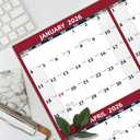 5 x 2026 Dry Erase Calendar  Large Yearly Wall calendar 2026, 33.7'' x 45.1'', 2-Side Reversible Calendar 2026, Vertical/Horizontal, Jan 2026  Dec 2026, 2026 Wall Calendar with Notes, Stickers - Red