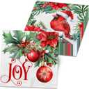 40Pcs Christmas Napkins, Cardinal Christmas Party Supplies Disposable Paper Napkins Red Cardinals Birds Napkins for Xmas Winter Holiday Party Decorations