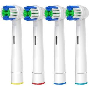 Replacement Toothbrush Heads Compatible with Oral-B Braun, 4 Pcs Professional Electric Toothbrush Heads Brush Heads for Oral B Replacement Heads Refill Pro 500/1000/1500/3000/3757/5000/7000/7500/8000