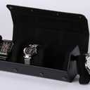 Luxury Watch Display Case, Holds 3 Watches, Black Velvet Lining