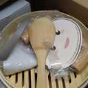 2-tier 10" Bamboo Steamer with Reinforcement & Handle, Reusable Silicone Liner & Accessories Kit For Cooking Dumpling, Baby Bao Bun, Dim Sum, Rice Potsticker Steaming Chinese Asian Food & Vegetables