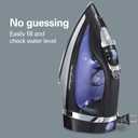 Hamilton Beach Steam Iron for Clothes & Garment Steamer with Smooth Press Stainless Steel Soleplate, 1200 Watts, 8 Retractable Cord, Black (14214)