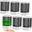 6-Pack Soap Dispenser Wall Mount 1000ml (33.8oz) –Commercial Heavy-Duty Plastic Liquid Dispenser for Soap,Shampoo, Hand Sanitizer– Manual Pump for Bathroom, Kitchen, Restaurant,Hotel (1000ml)