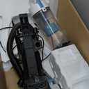 Amazon Basics Upright Bagless Vacuum Cleaner for Carpet and Hard Floors, With Crevice and Upholstery Tools, Detachable Handle, Lightweight (8.4 lbs), 1.7L Dust Cup, 720W, 25ft Cord, Black/White