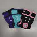 Fuz Bigaza Washable Dog Diapers for Heat & Periods - Reusable Female Dog Diapers with Adjustable Snaps (Small)