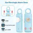 Personal Alarms for Women, College Dorm Room Essentials for Girls | 130dB Siren, Rechargeable, Low Battery Alert, Flashlight, Safety Keychain Gifts for Women, College, Girls, Elders, Kids, Pink